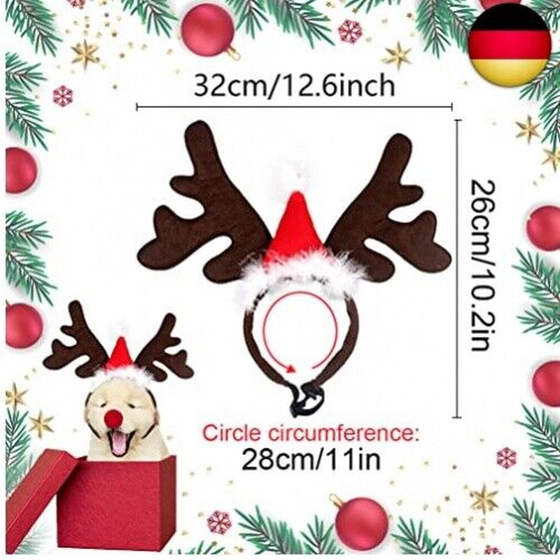 Weihnachten Haustier Stirnband, Hund Katze Rentier Geweih Weihnachtskost