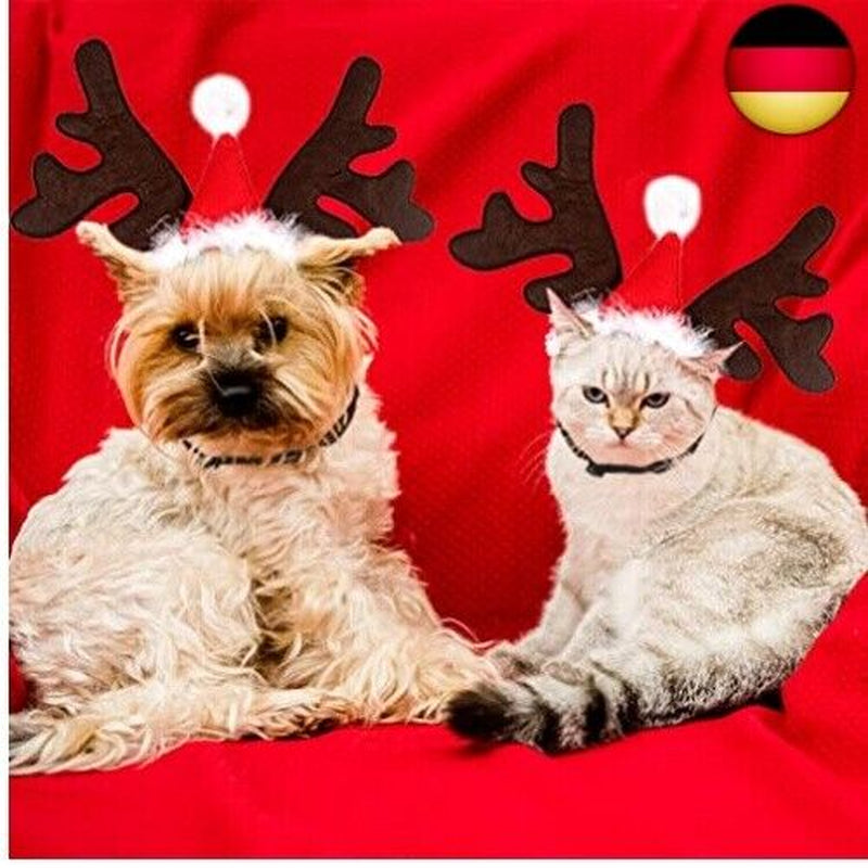 Weihnachten Haustier Stirnband, Hund Katze Rentier Geweih Weihnachtskost