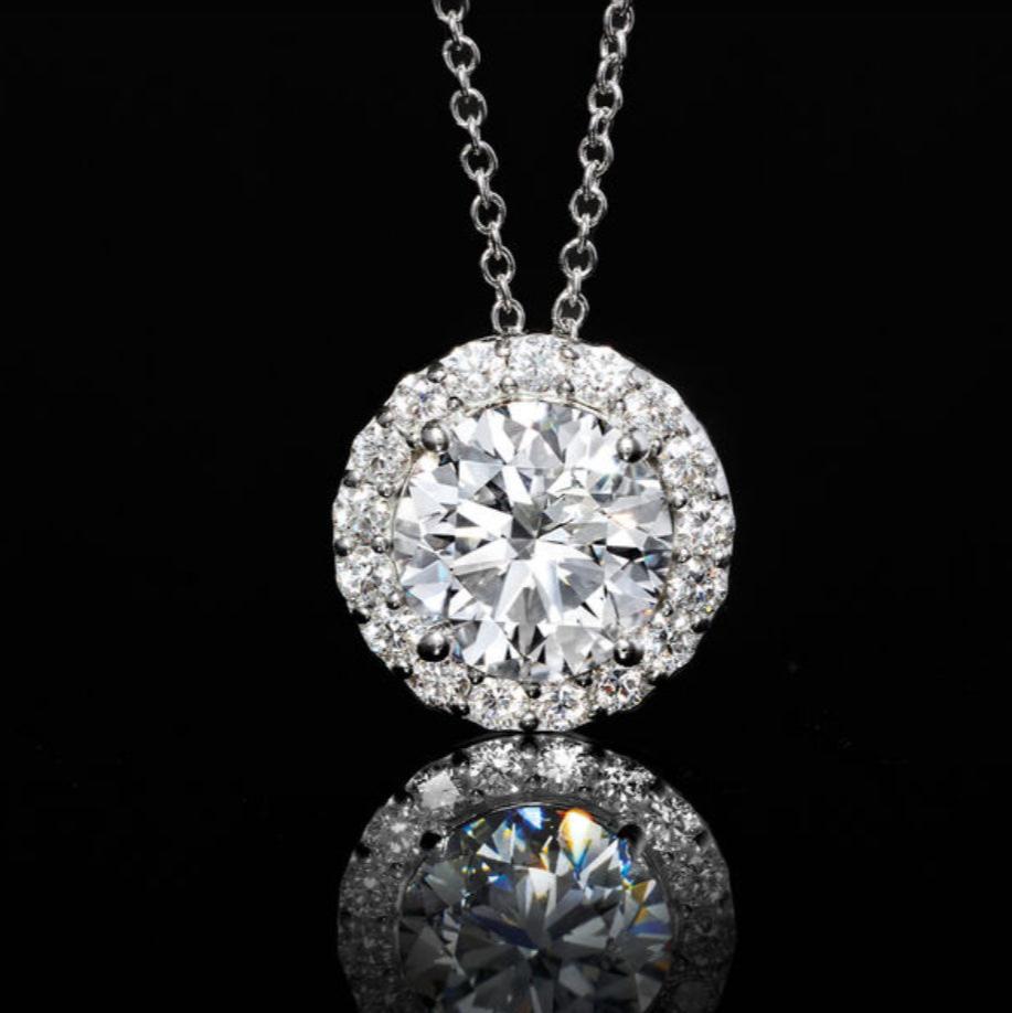 Halskette 14-Karat-Weißgold-Diamanten