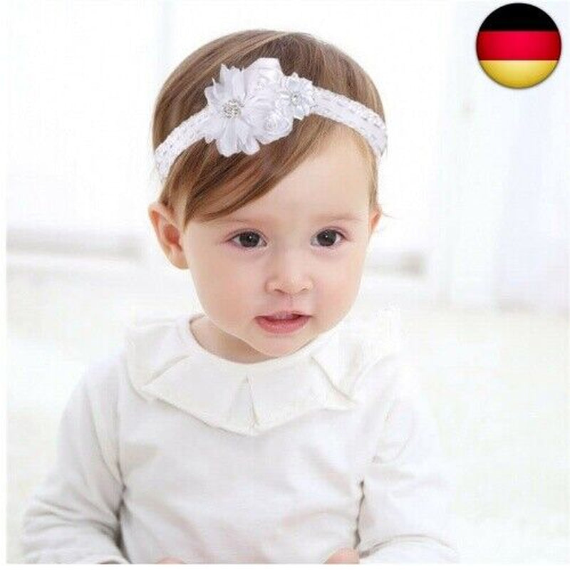 Fashband Baby Mädchen Stirnbänder Weiße Blume Haarband Niedlich Elastische Sä