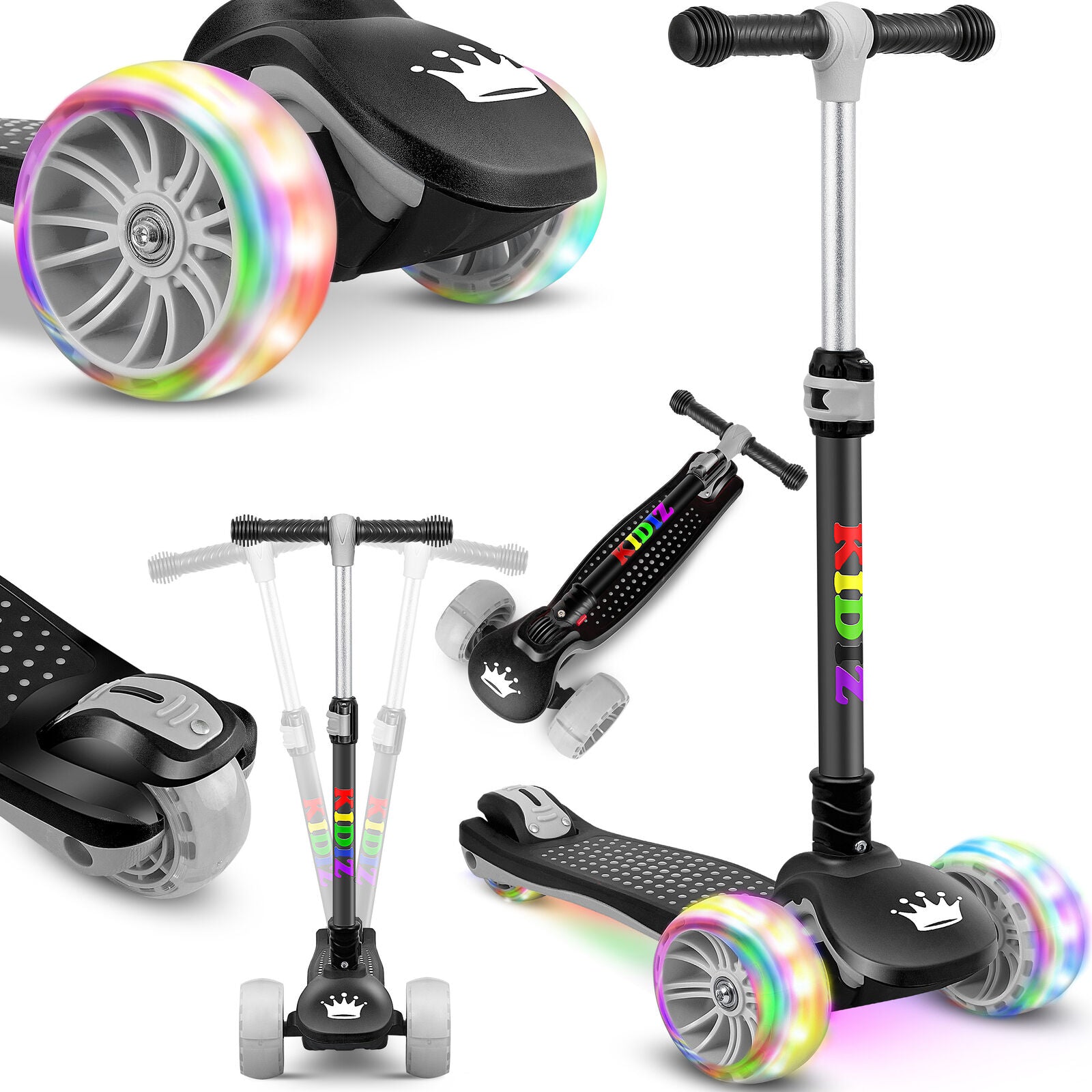 KIDIZ® Kinder Roller LED Räder Kinderscooter Dreiradscooter Scooter Cityroller
