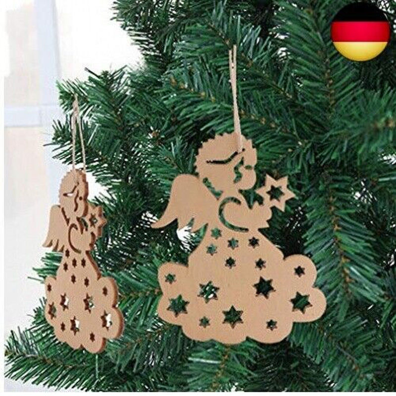 Weihnachtsbaum Anhänger Holz,40Pcs Holz Christbaumschm