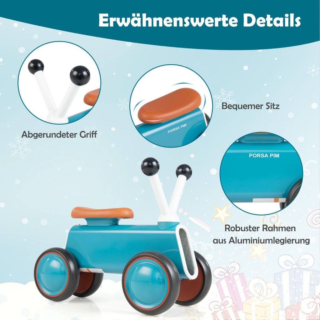 Baby-Laufrad Für Kinder Sicheres Fahrspielzeug Lauflernhilfe 48 X 24,5 X 37 Cm Blau