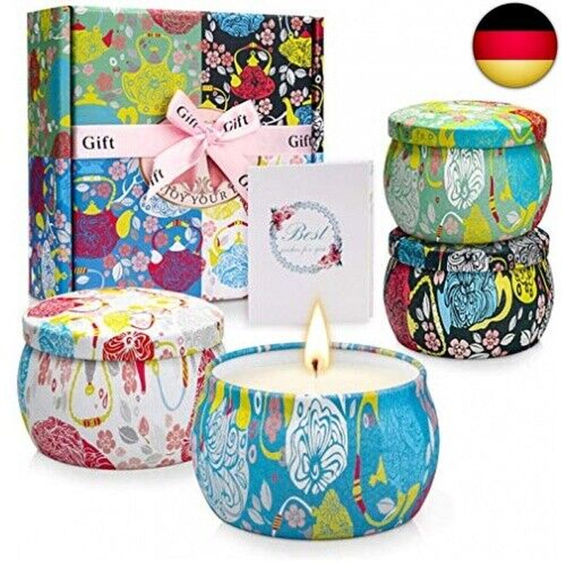 Yming Duftkerzen Geschenkset Für Frauen, 4 * 5.65Oz Sojawachs Aromatherapie