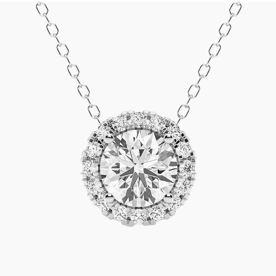 Halskette 14-Karat-Weißgold-Diamanten