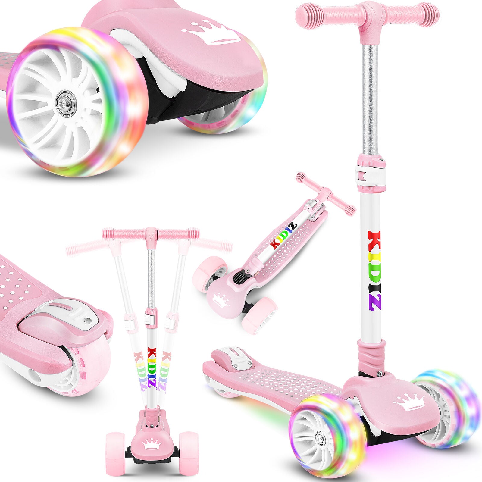 KIDIZ® Kinder Roller LED Räder Kinderscooter Dreiradscooter Scooter Cityroller