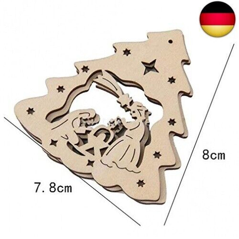 Weihnachtsbaum Anhänger Holz,40Pcs Holz Christbaumschm