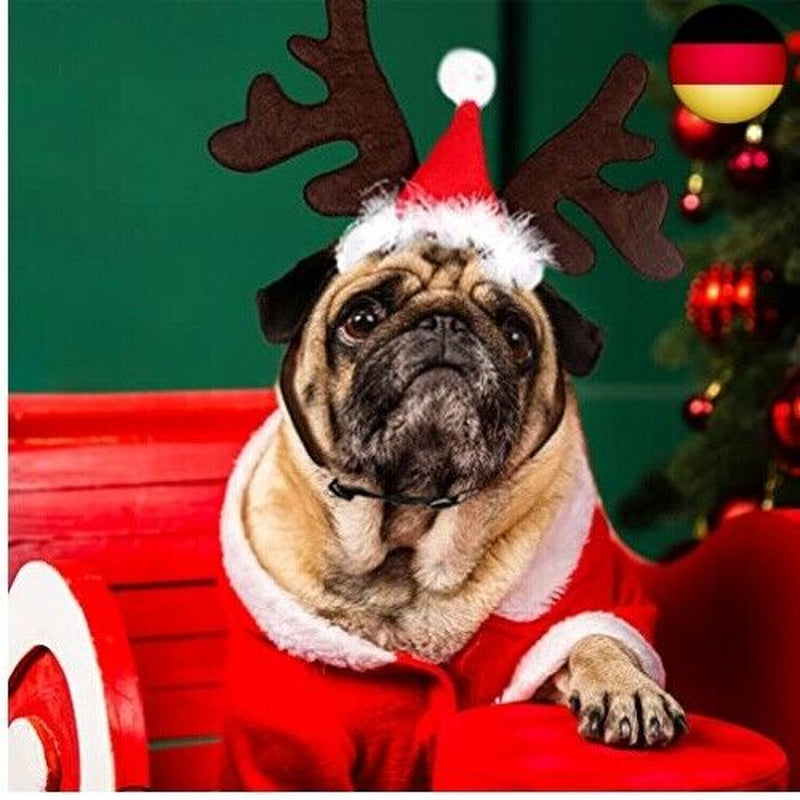 Weihnachten Haustier Stirnband, Hund Katze Rentier Geweih Weihnachtskost