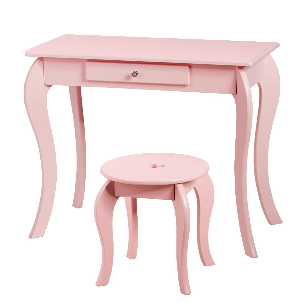 Kinder Schminktisch Frisiertisch Make-Up Tisch Mit Hocker Und Spiegel Rosa