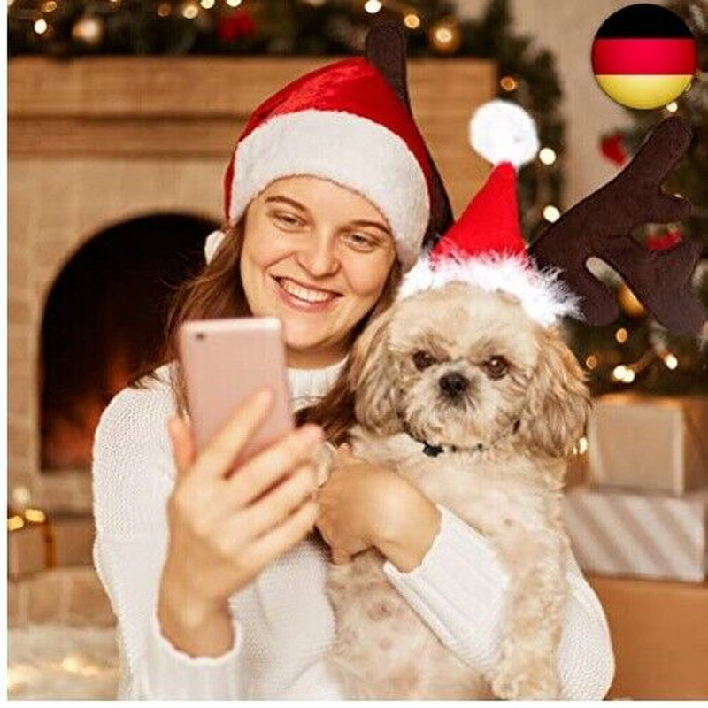 Weihnachten Haustier Stirnband, Hund Katze Rentier Geweih Weihnachtskost