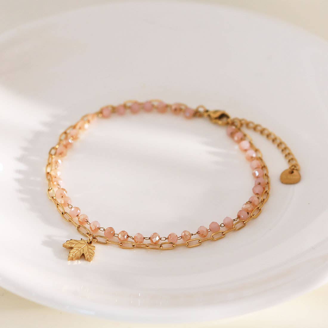 Fußkettchen mit doppelter Kette und Blumenanhänger