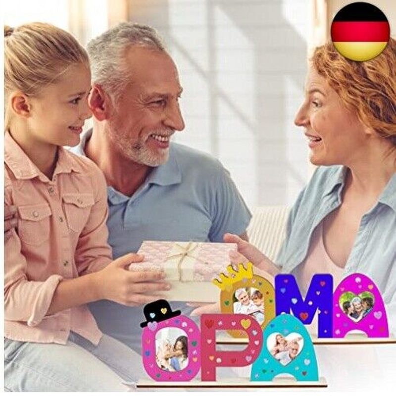 LOOPES Opa Oma Geschenk Enkel 2 Stück Holzbuchstaben Großmutter Großvater Ba