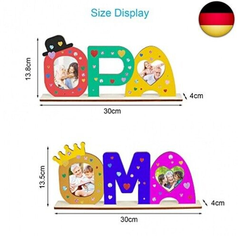 LOOPES Opa Oma Geschenk Enkel 2 Stück Holzbuchstaben Großmutter Großvater Ba