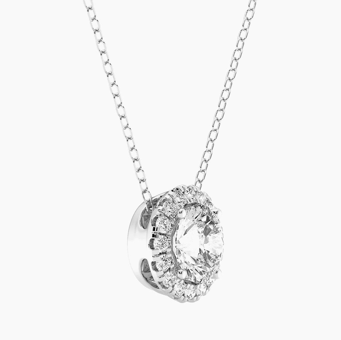 Halskette 14-Karat-Weißgold-Diamanten