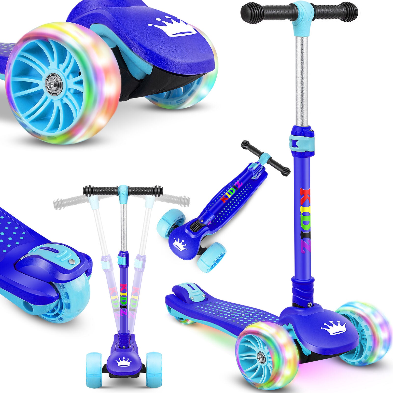 KIDIZ® Kinder Roller LED Räder Kinderscooter Dreiradscooter Scooter Cityroller