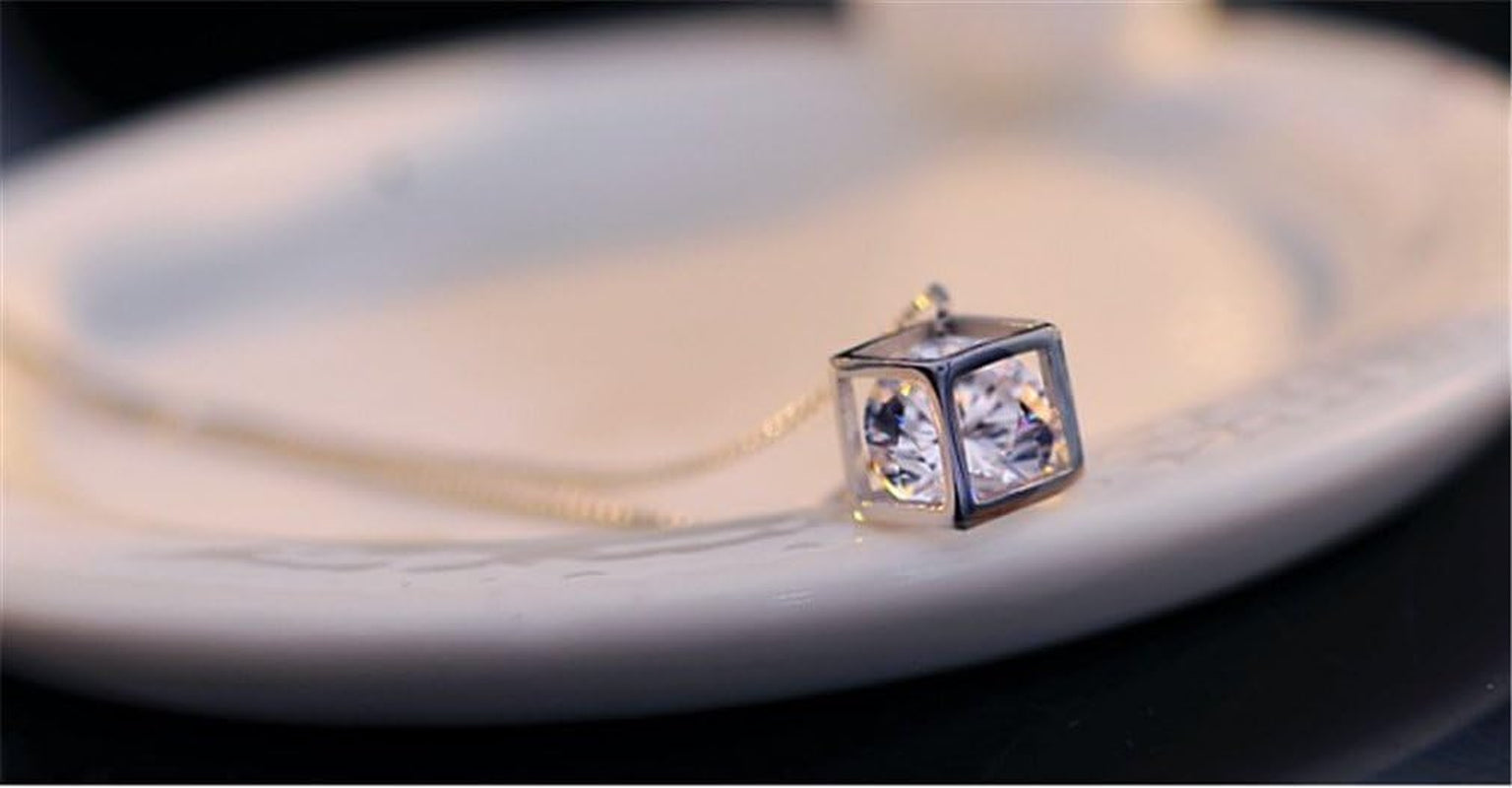 Damen Damen Zirkon Kurze Punktclavicle Kette Halskette 925 Silber Schmuck Halsband