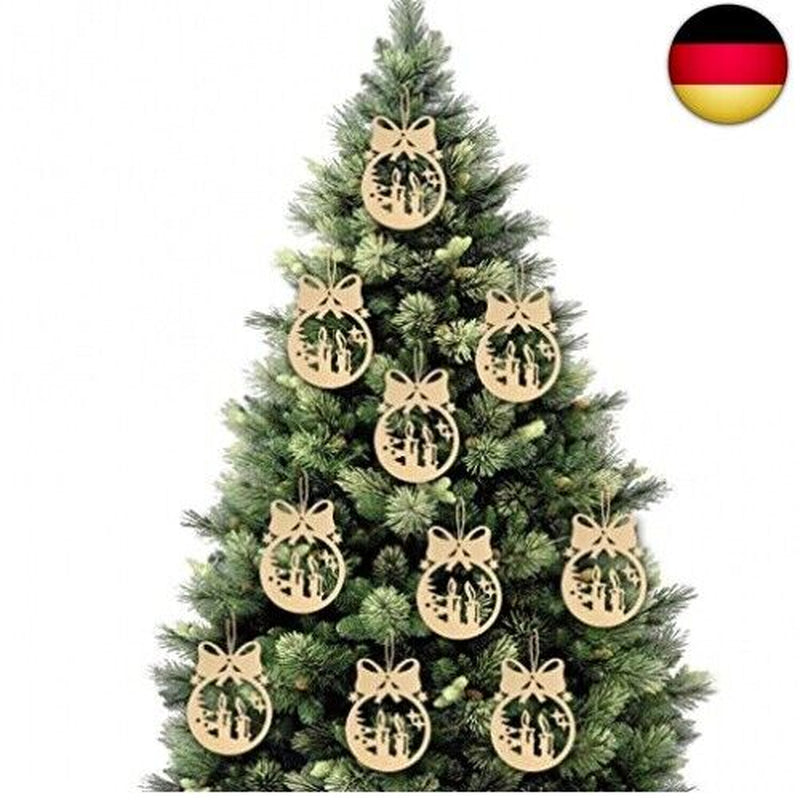 Weihnachtsbaum Anhänger Holz,40Pcs Holz Christbaumschm