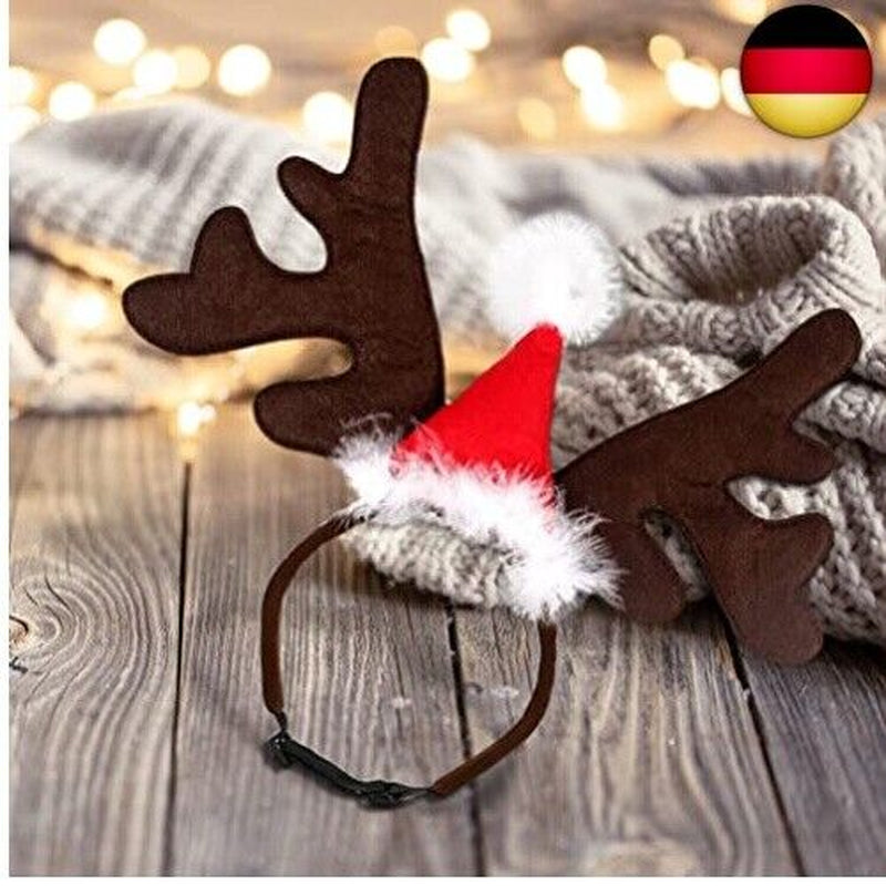 Weihnachten Haustier Stirnband, Hund Katze Rentier Geweih Weihnachtskost