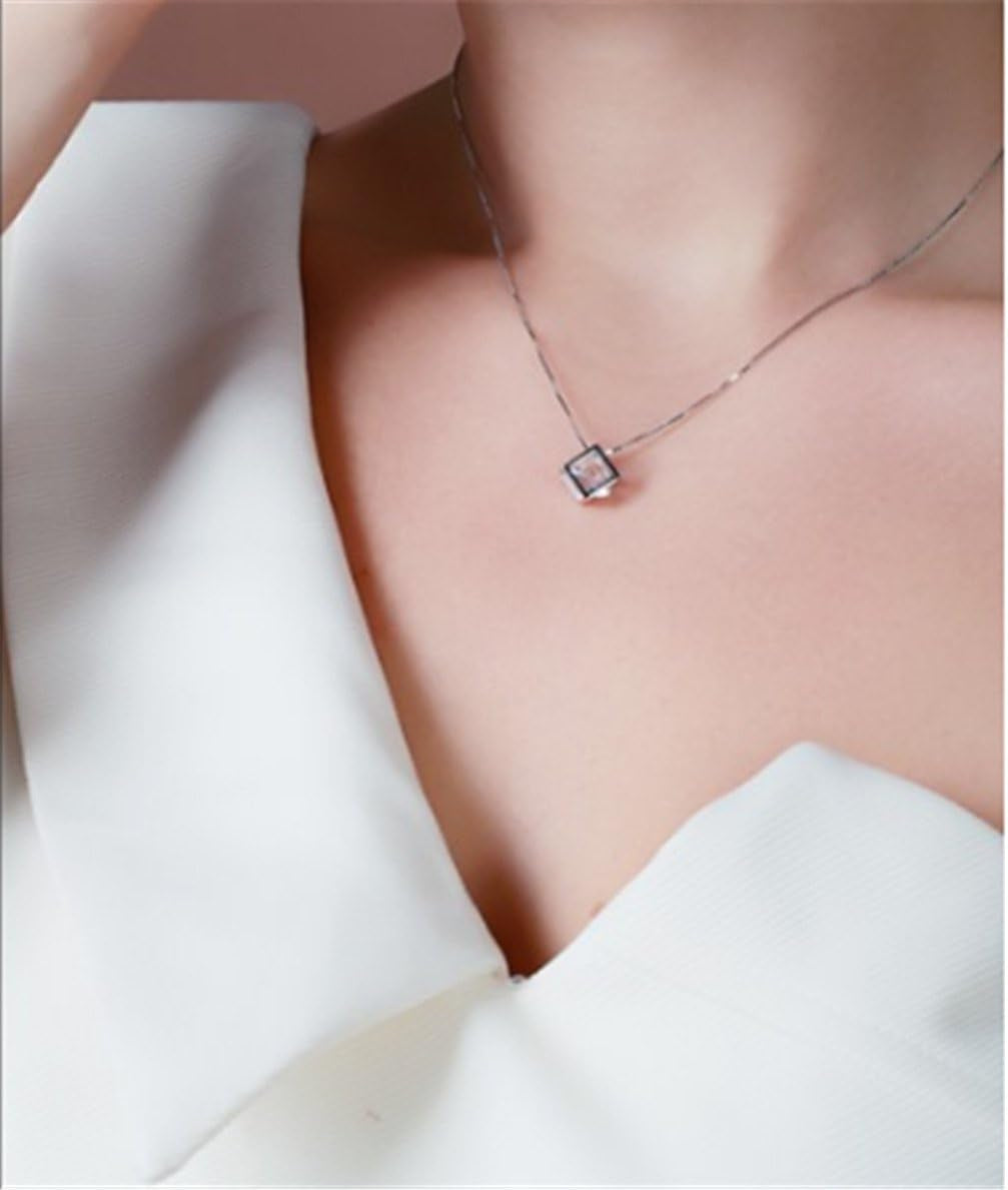 Damen Damen Zirkon Kurze Punktclavicle Kette Halskette 925 Silber Schmuck Halsband