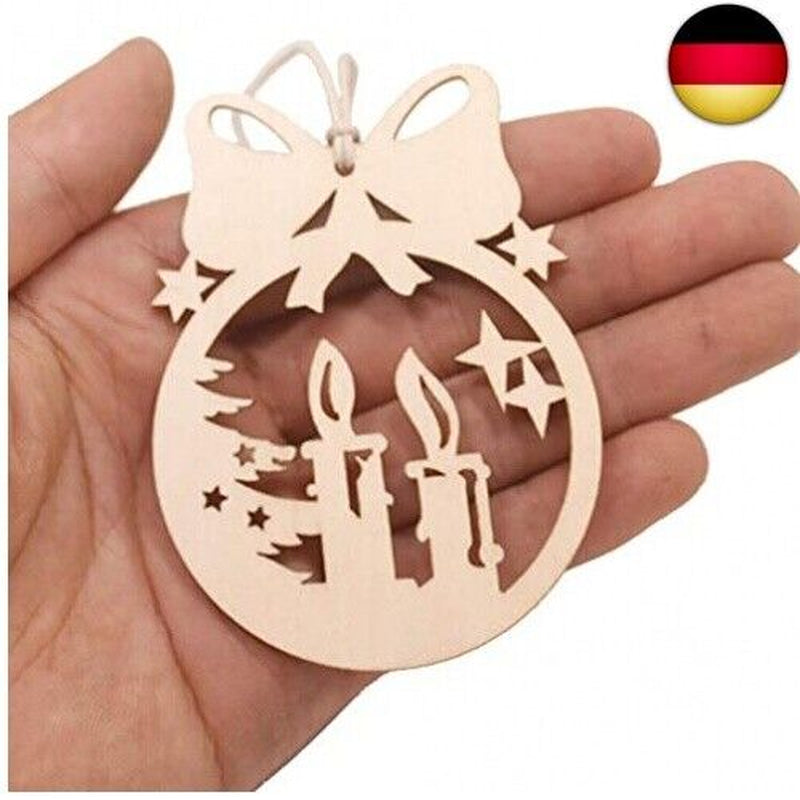 Weihnachtsbaum Anhänger Holz,40Pcs Holz Christbaumschm
