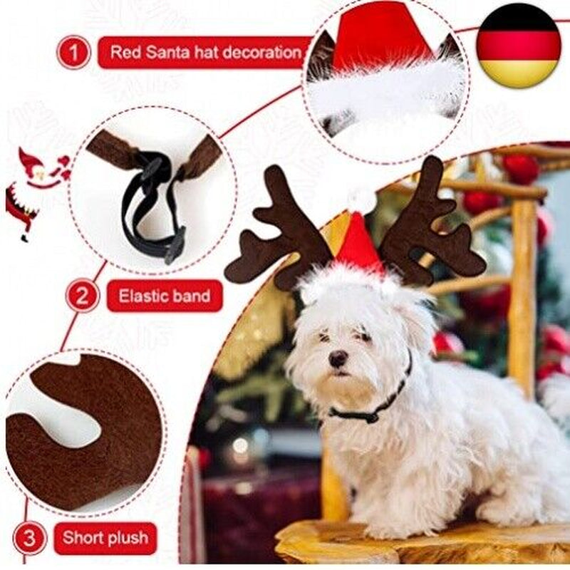 Weihnachten Haustier Stirnband, Hund Katze Rentier Geweih Weihnachtskost