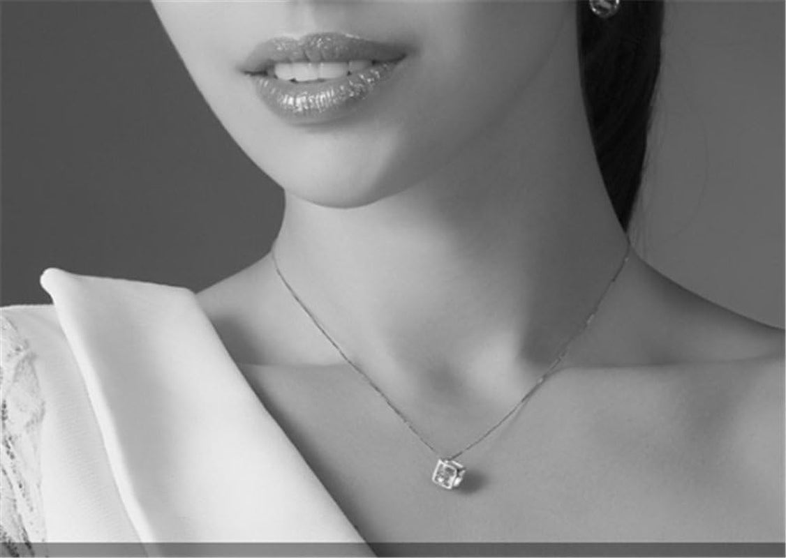 Damen Damen Zirkon Kurze Punktclavicle Kette Halskette 925 Silber Schmuck Halsband