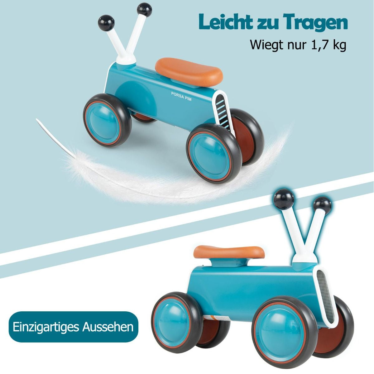Baby-Laufrad Für Kinder Sicheres Fahrspielzeug Lauflernhilfe 48 X 24,5 X 37 Cm Blau