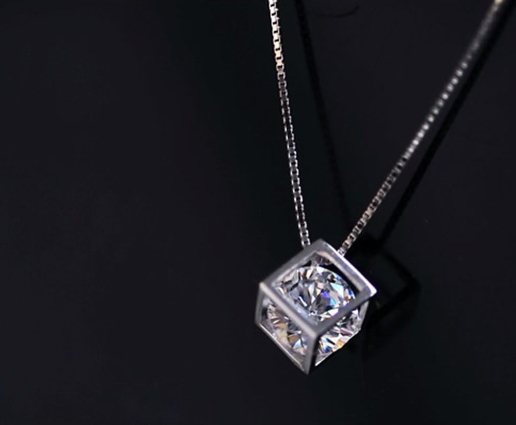 Damen Damen Zirkon Kurze Punktclavicle Kette Halskette 925 Silber Schmuck Halsband