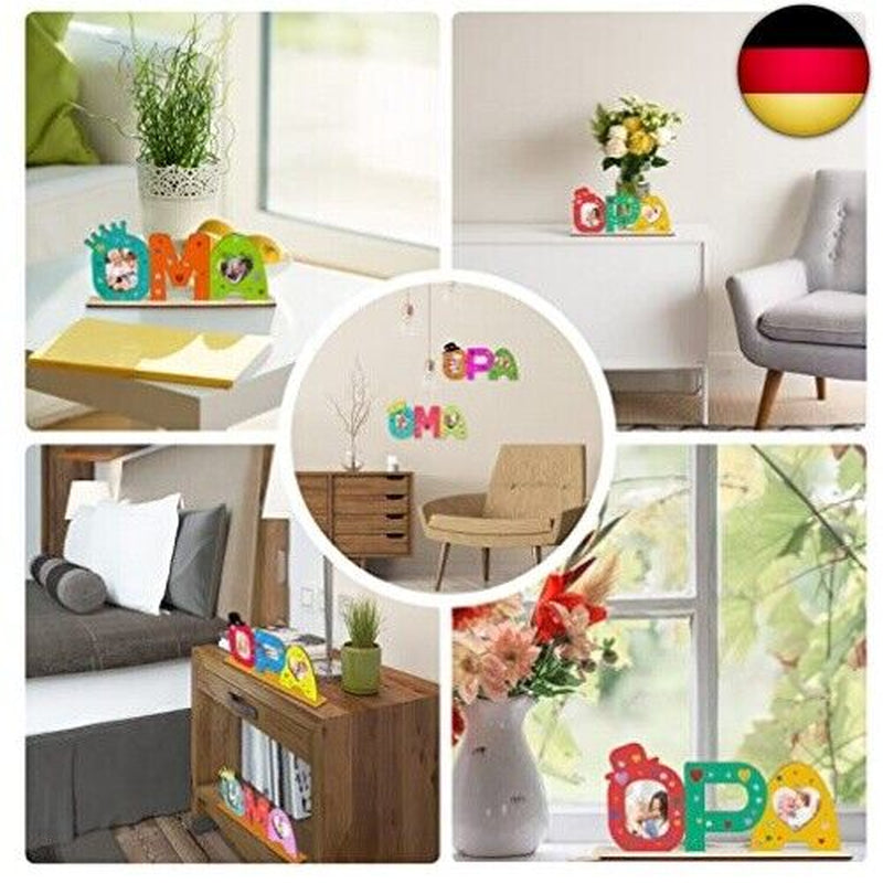 LOOPES Opa Oma Geschenk Enkel 2 Stück Holzbuchstaben Großmutter Großvater Ba