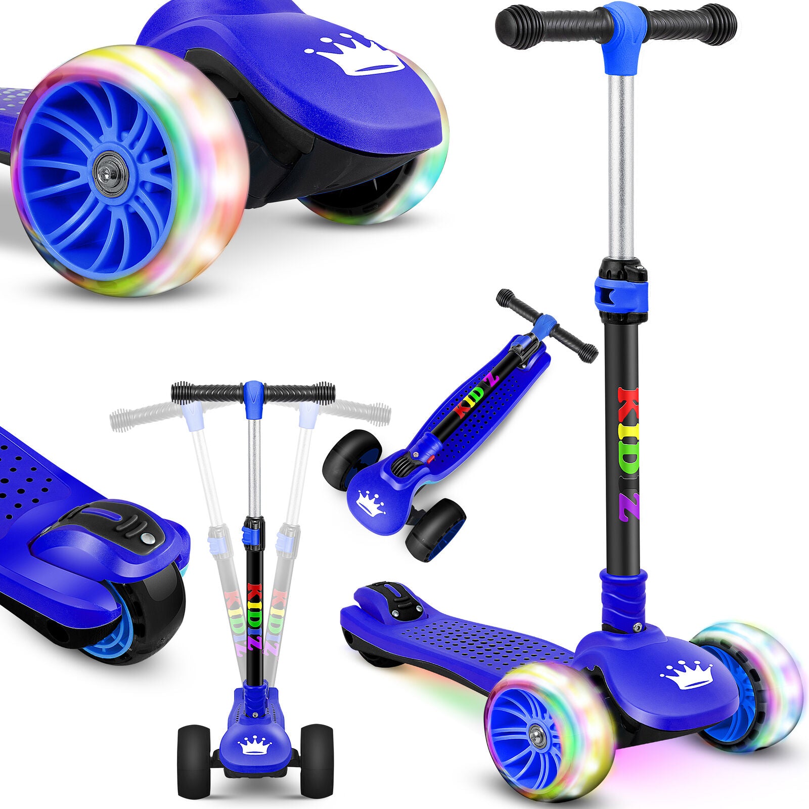 KIDIZ® Kinder Roller LED Räder Kinderscooter Dreiradscooter Scooter Cityroller