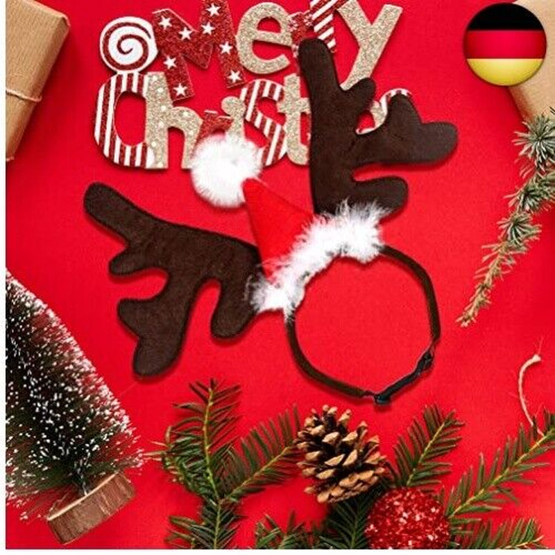 Weihnachten Haustier Stirnband, Hund Katze Rentier Geweih Weihnachtskost