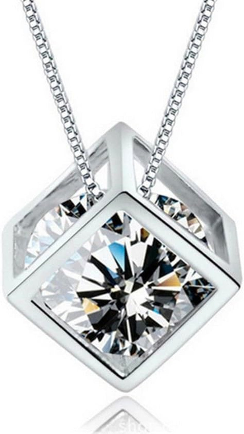 Damen Damen Zirkon Kurze Punktclavicle Kette Halskette 925 Silber Schmuck Halsband
