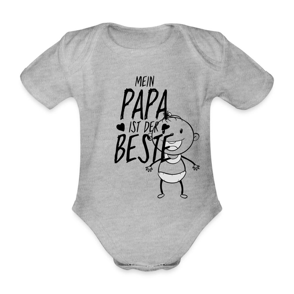 Baby Bio-Kurzarm-Body - Grau meliert