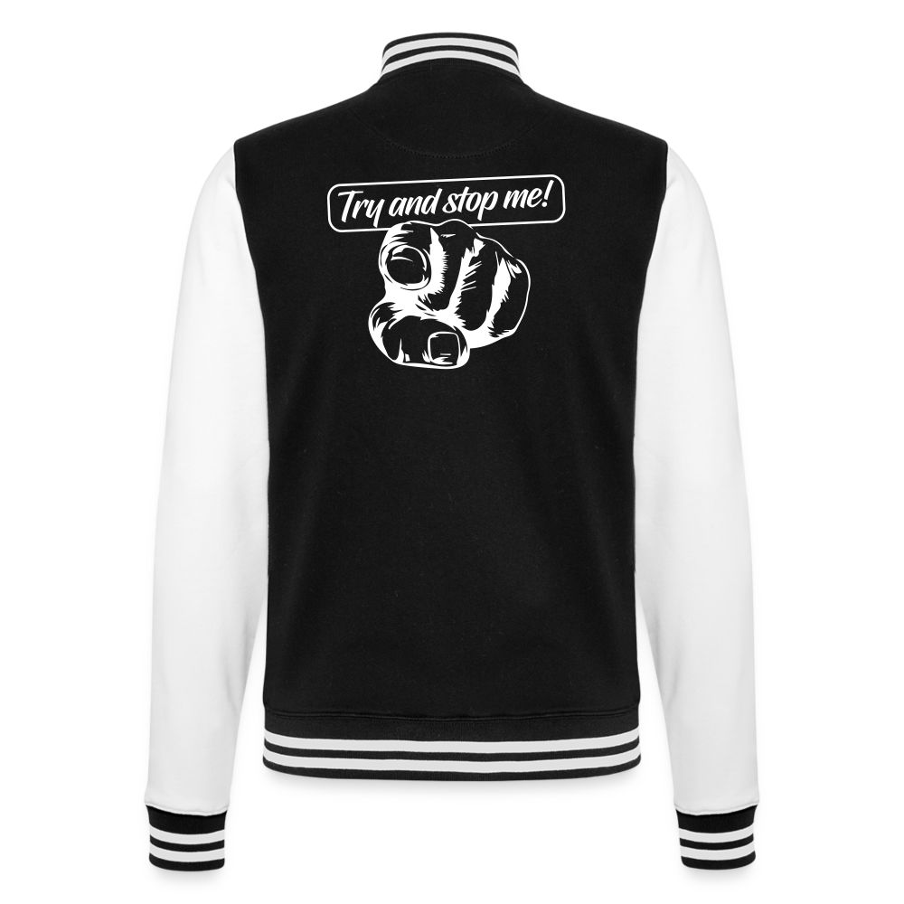 College-Sweatjacke - Schwarz/Weiß