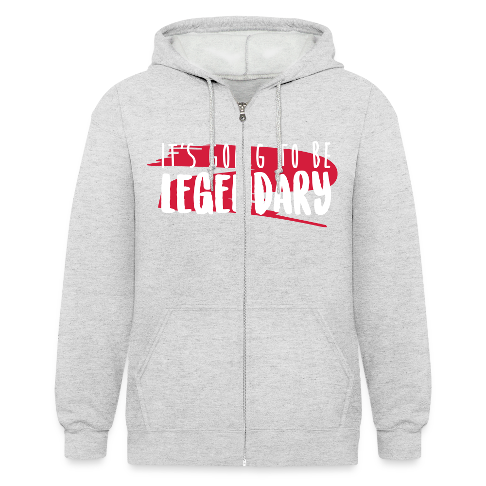 Männer Heavyweight Kapuzenjacke - Weiß meliert