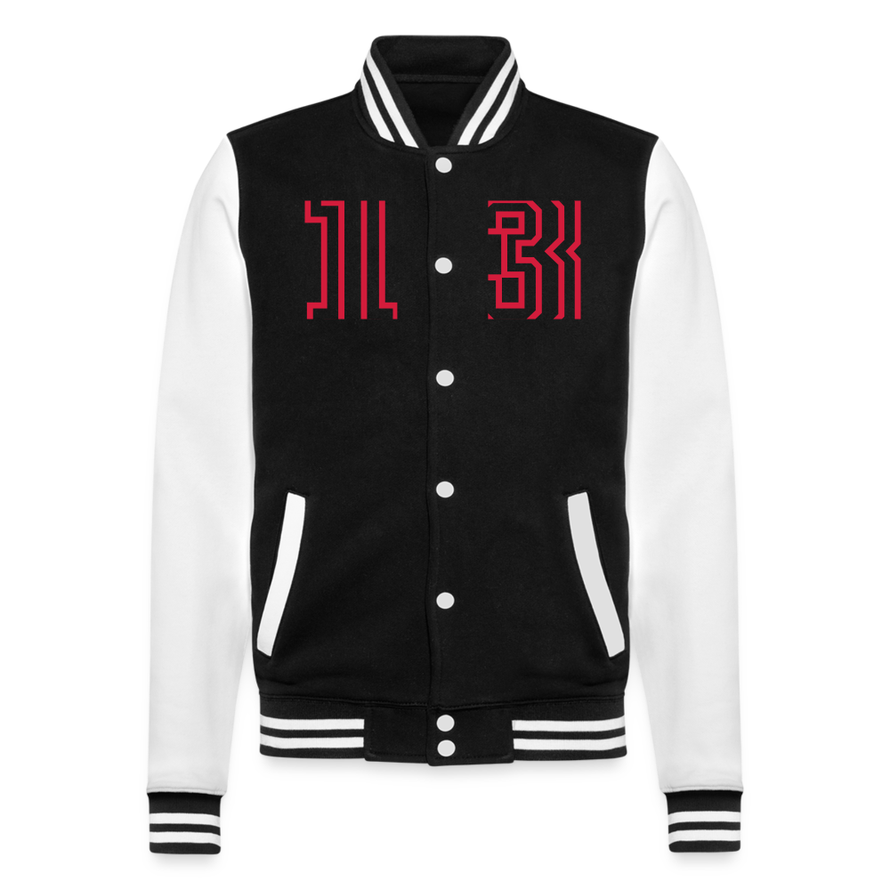 College-Sweatjacke - Schwarz/Weiß