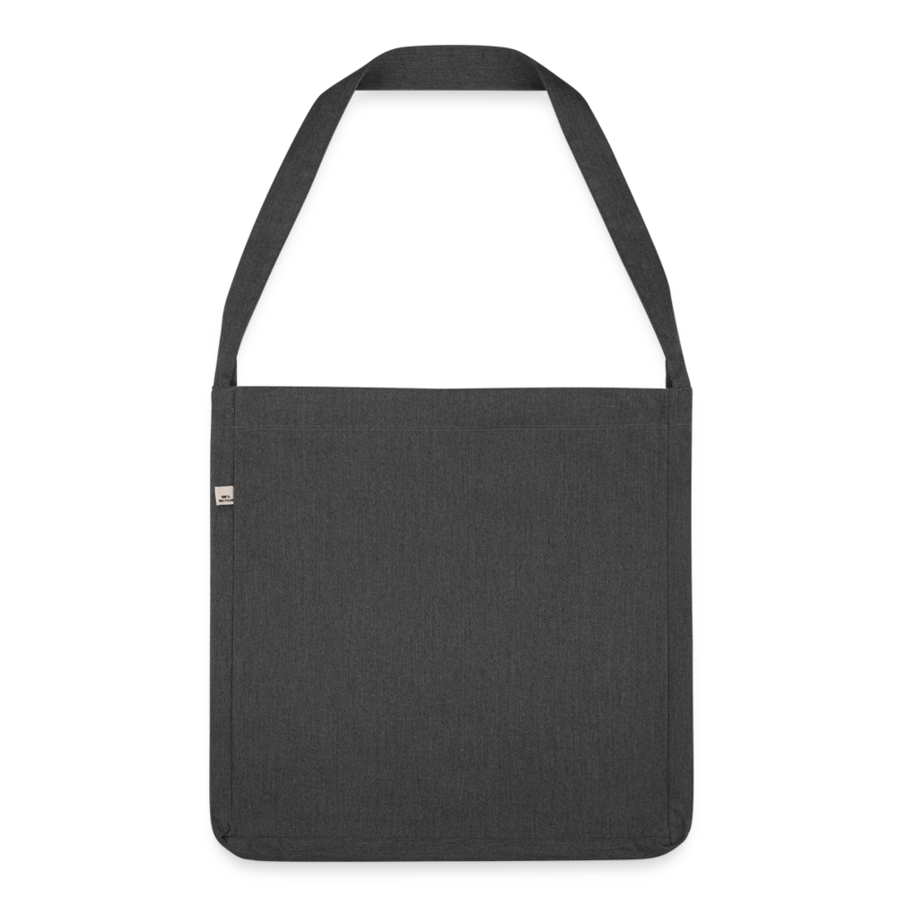 Schultertasche aus Recycling-Material - Schwarz meliert