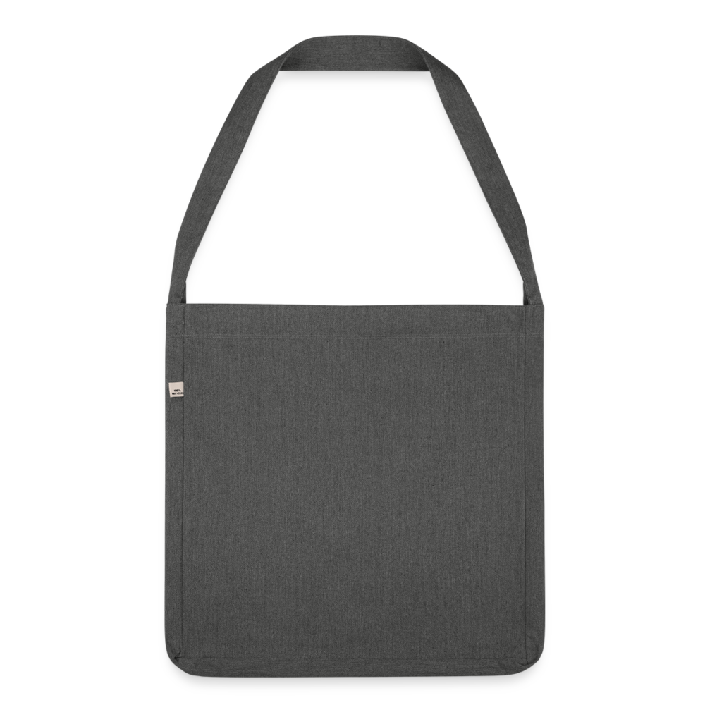 Schultertasche aus Recycling-Material - Dunkelgrau meliert